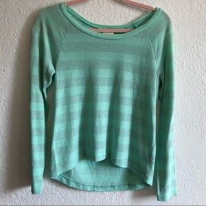 MOSSIMO Long Sleeve Hi-lo Striped Sweater